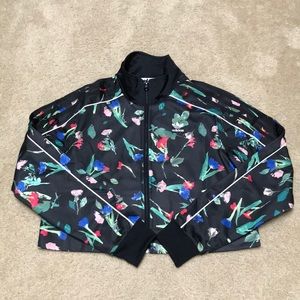 Adidas floral crop zip up jacket